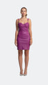 Vegan Leather Bodycon Royal Fuchsia Mini Dress