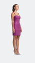 Vegan Leather Bodycon Royal Fuchsia Mini Dress