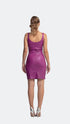 Vegan Leather Bodycon Royal Fuchsia Mini Dress