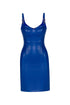 Vegan Leather Bodycon Cobalt Mini Dress