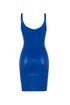Vegan Leather Bodycon Cobalt Mini Dress