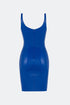 Vegan Leather Bodycon Cobalt Mini Dress