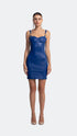 Vegan Leather Bodycon Cobalt Mini Dress