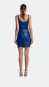 Vegan Leather Bodycon Cobalt Mini Dress