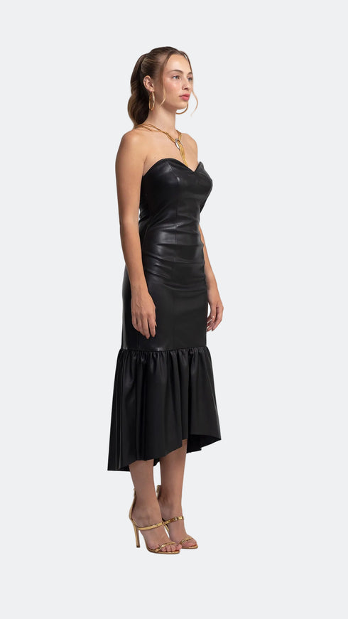 Vegan Leather Dianella Midi Dress