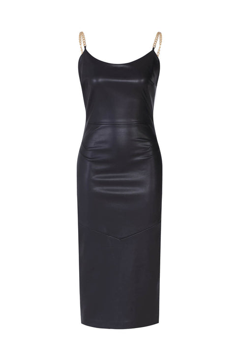 Vegan Leather Bodycon Kalmia Midi Dress