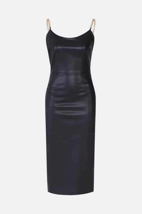 Vegan Leather Bodycon Kalmia Midi Dress