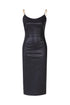 Vegan Leather Bodycon Kalmia Midi Dress