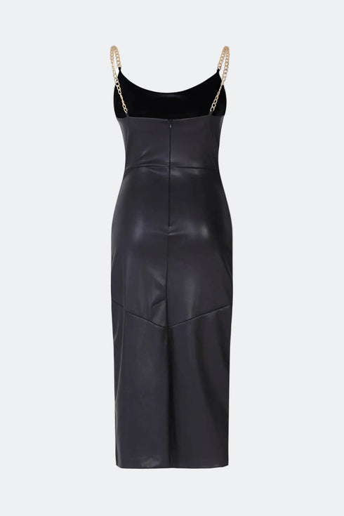 Vegan Leather Bodycon Kalmia Midi Dress