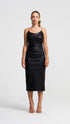 Vegan Leather Bodycon Kalmia Midi Dress