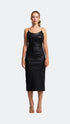 Vegan Leather Bodycon Kalmia Midi Dress