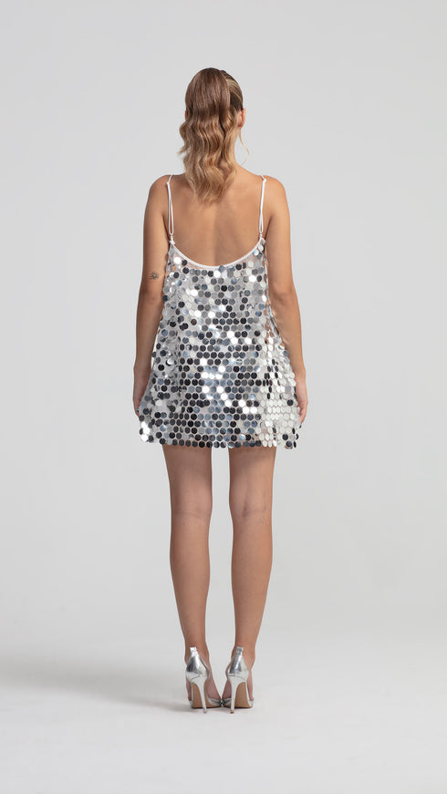 Full Sequin Straps Mini Dress
