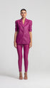 Vegan Leather Royal Fuchsia Ruched Jacket