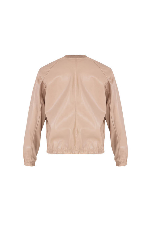 Vegan Leather Bomber Jacket