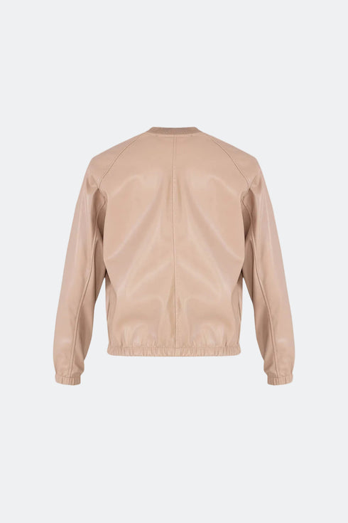 Vegan Leather Bomber Jacket