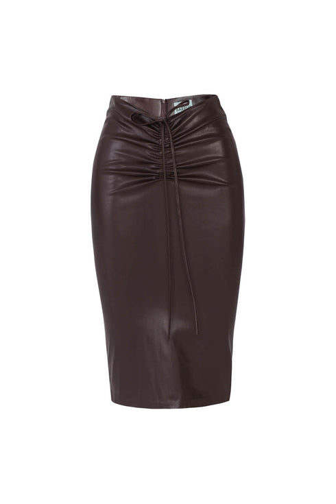 Vegan Leather Midi Skirt