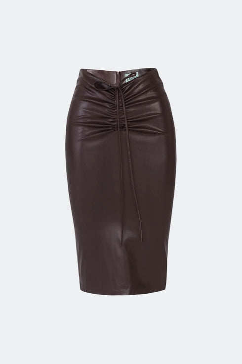 Vegan Leather Midi Skirt
