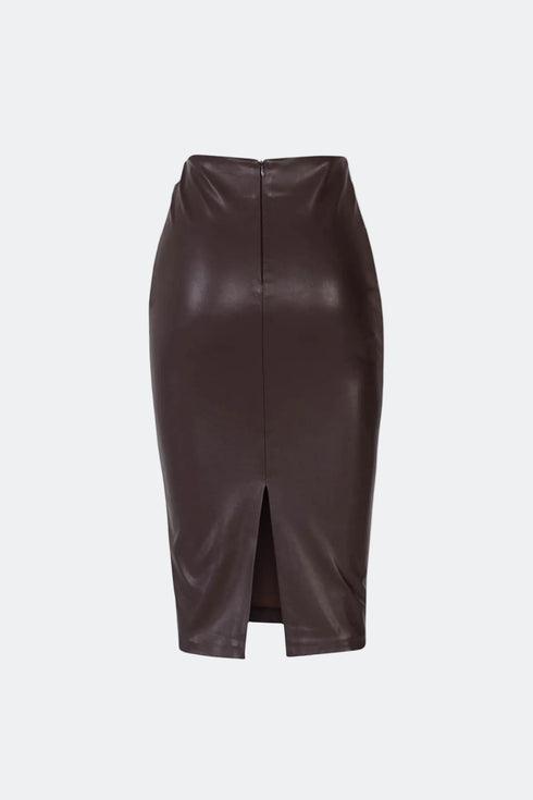 Vegan Leather Midi Skirt