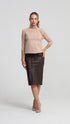 Vegan Leather Midi Skirt