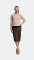 Vegan Leather Midi Skirt