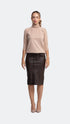 Vegan Leather Midi Skirt
