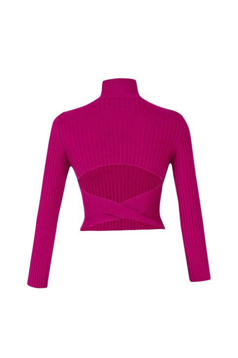 Low Cut Turtleneck Fuchsia Knitwear