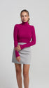 Low Cut Turtleneck Fuchsia Knitwear