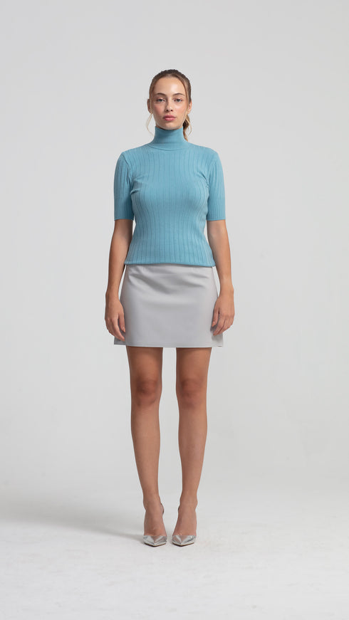 Light Blue Soft Turtle Neck Sweater