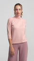Soft Pink 3/4 Sleeve Turtleneck Sweater