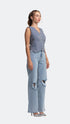 Light Blue Loose Straight Jeans