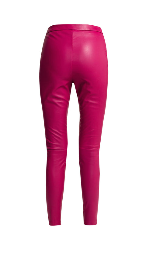 Vegan Leather Royal Fuchsia High Waist Tights