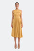 Pleated Embroidery Detailed Midi Dress