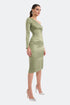One Shoulder Midi Dress With Waist Decollete