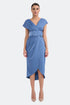 Pleated Thick Waist Belt Detailed Dress