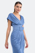 Pleated Thick Waist Belt Detailed Dress