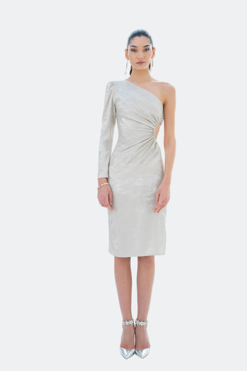 ONE SHOULDER MIDI DRESS - Barrus London