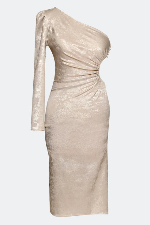 ONE SHOULDER MIDI DRESS - Barrus London
