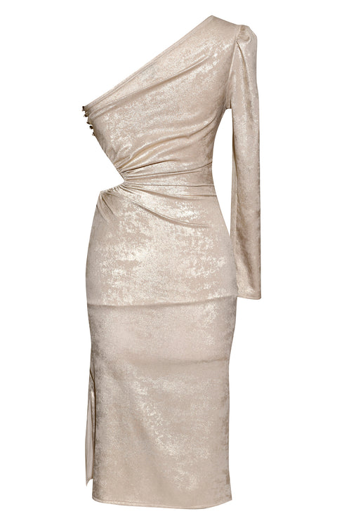 ONE SHOULDER MIDI DRESS - Barrus London