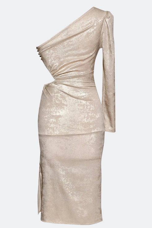 ONE SHOULDER MIDI DRESS - Barrus London