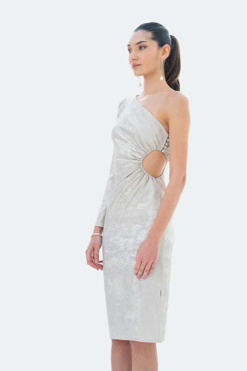 ONE SHOULDER MIDI DRESS - Barrus London