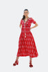 V NECK SHORT SLEEVES DRESS - Barrus London