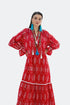 V NECK EMBROIDERED DRESS - Barrus London