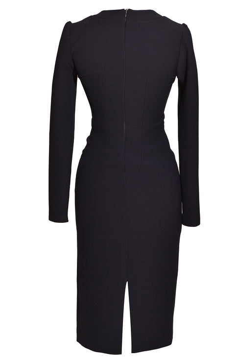 V-NECK DETAILED PENCIL DRESS - Barrus London