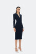 V-NECK DETAILED PENCIL DRESS - Barrus London