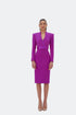 FUCHSIA V-NECK DETAILED PENCIL DRESS - Barrus London