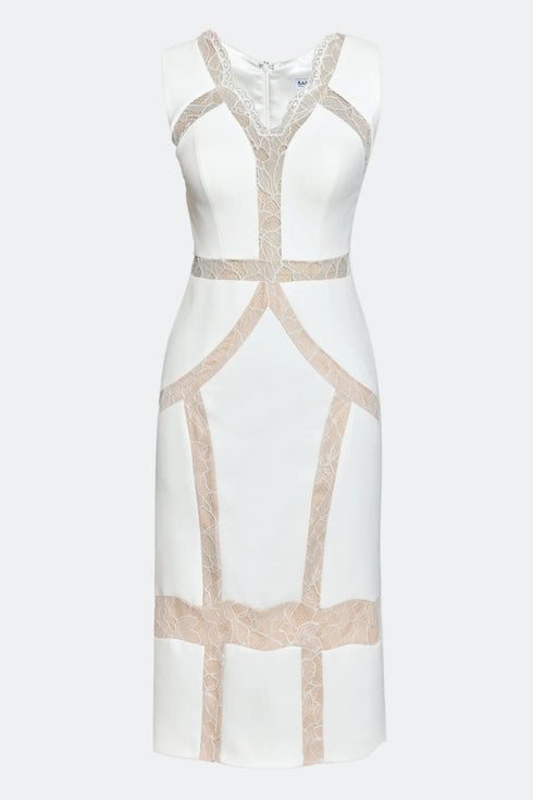 FRENCH LACE DETAILED PENCIL DRESS - Barrus London