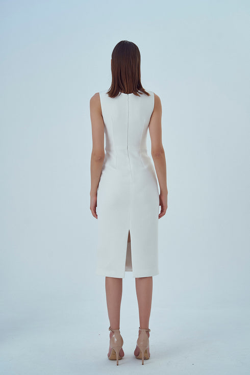 FRENCH LACE DETAILED PENCIL DRESS - Barrus London