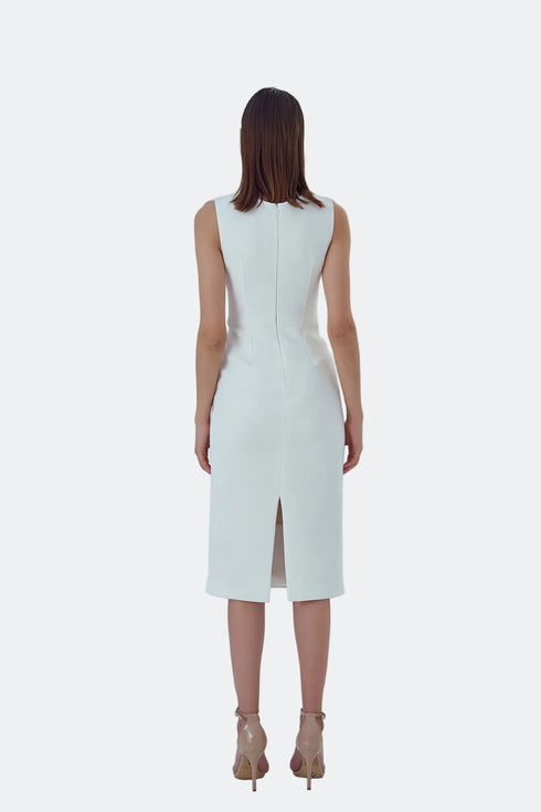 FRENCH LACE DETAILED PENCIL DRESS - Barrus London