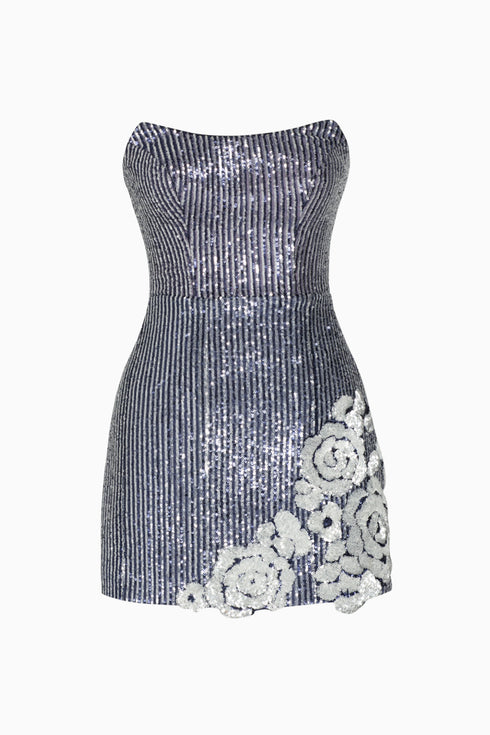 Floral Patterned Sequin Dress