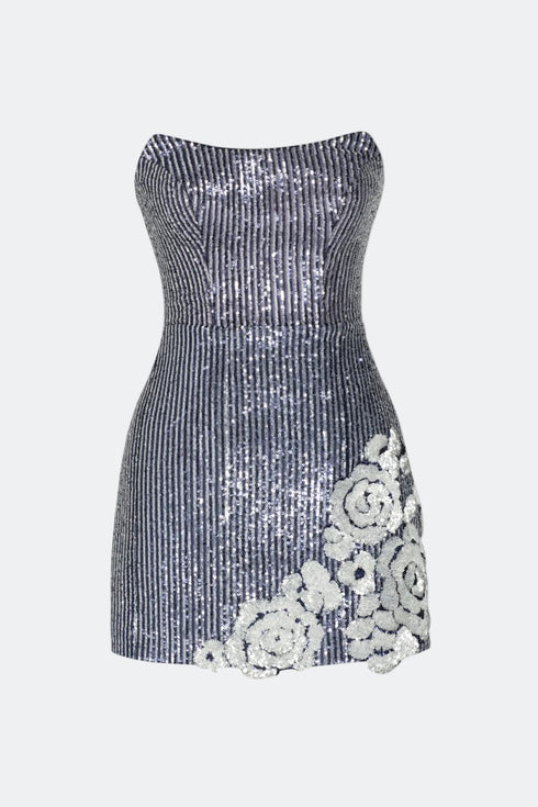 Floral Patterned Sequin Dress